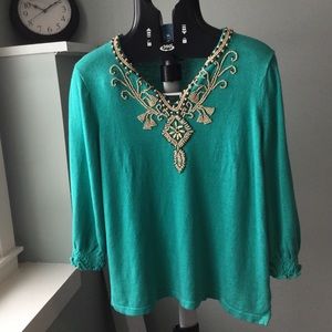 Beaded Linen Sweater